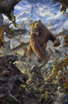 Bear Painting - fantastic bear warrior